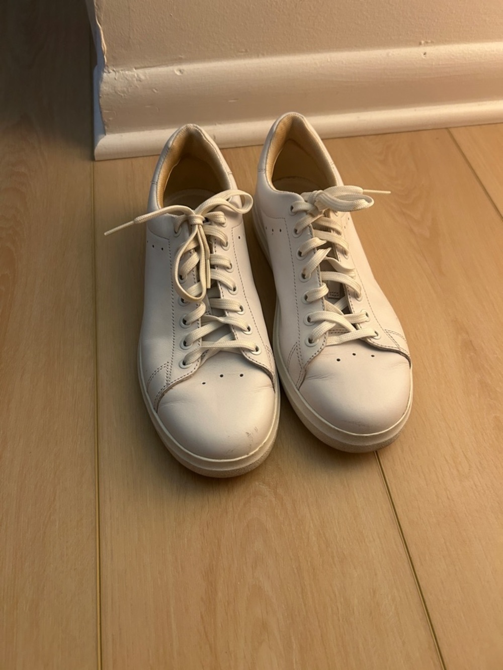 Tory Burch White Leather Low-Top Sneakers